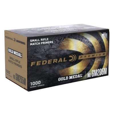 Federal Premium Gold Medal Small Rifle Match Primers #205M Box of 1000 (10 Trays of 100)